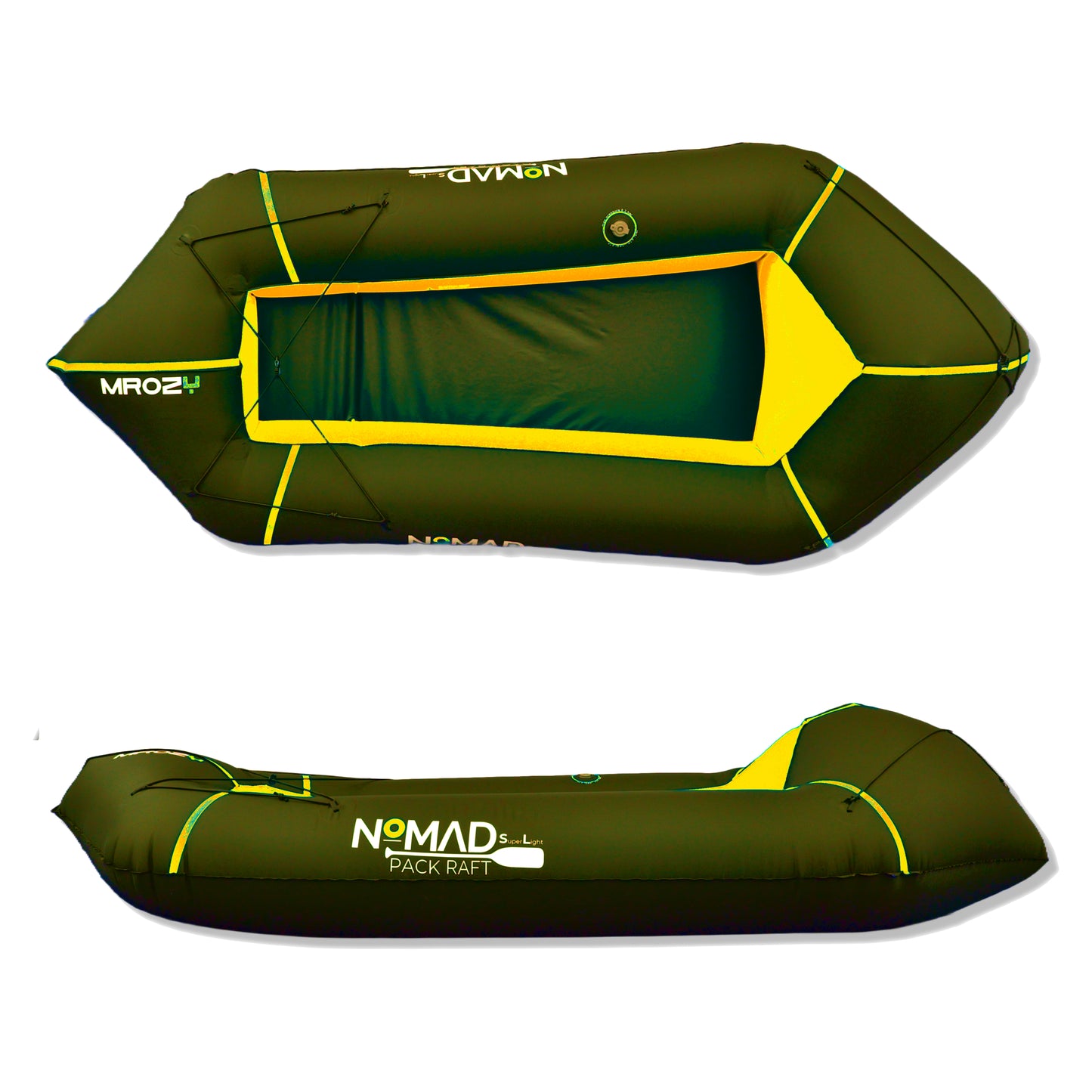 ultralight packraft 1.4 kg backpacking river
nomad packraft packed in backpack
packrafting expedition gear