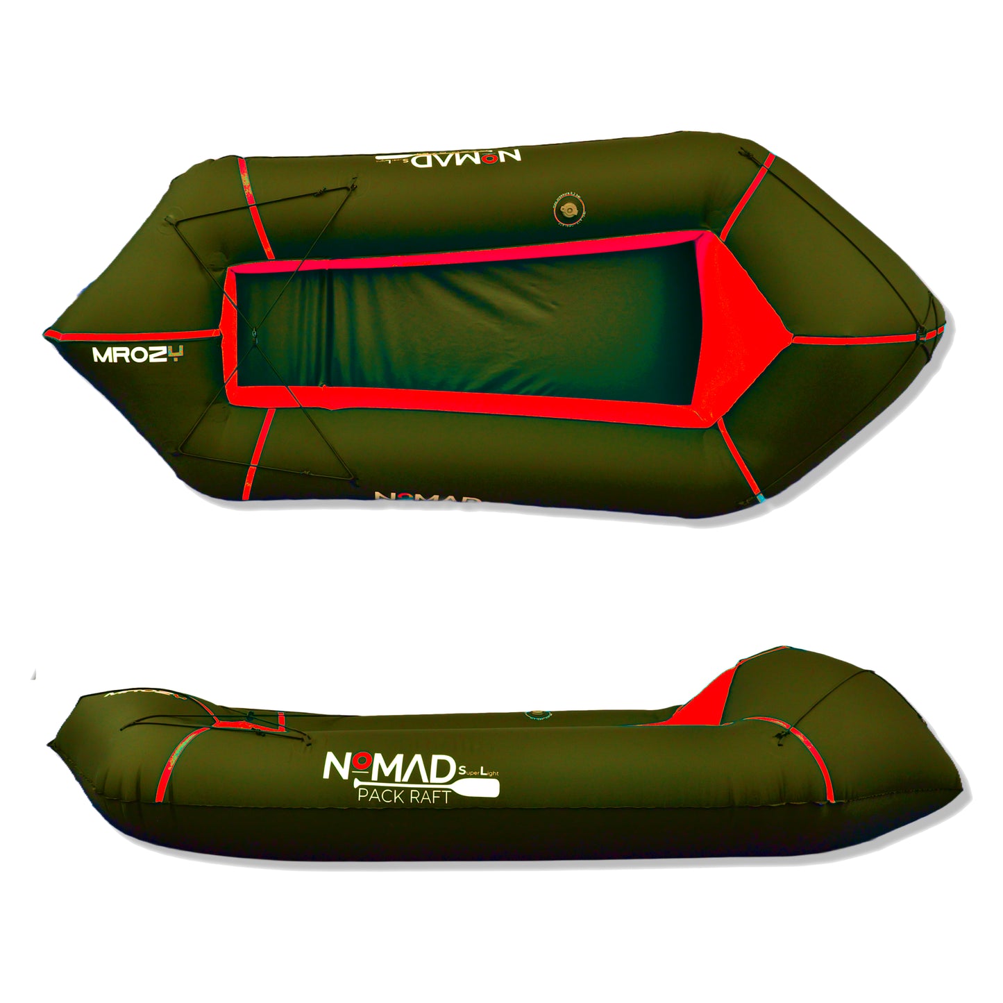 ultralight packraft 1.4 kg backpacking river
nomad packraft packed in backpack
packrafting expedition gear